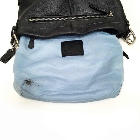 Coach Legacy Soho Black Pebble Leather Shoulder Crossbody Hobo Bag #F15064 - Picture 7 of 12